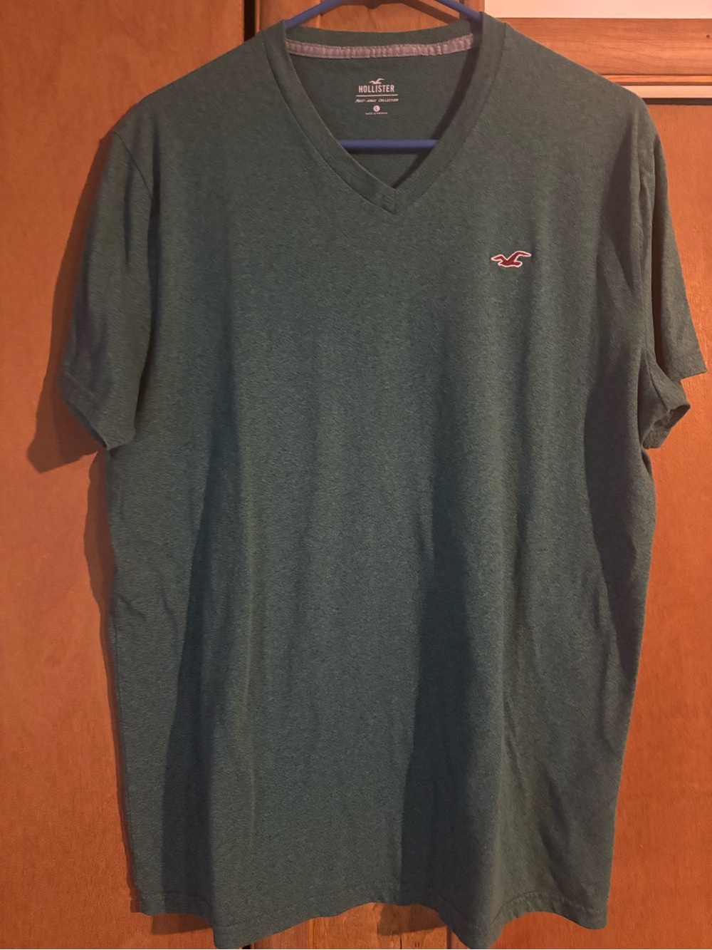 Hollister Men's V-Neck Tee - Green